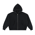 Fleeced Full-Zip Boxy Hoodie