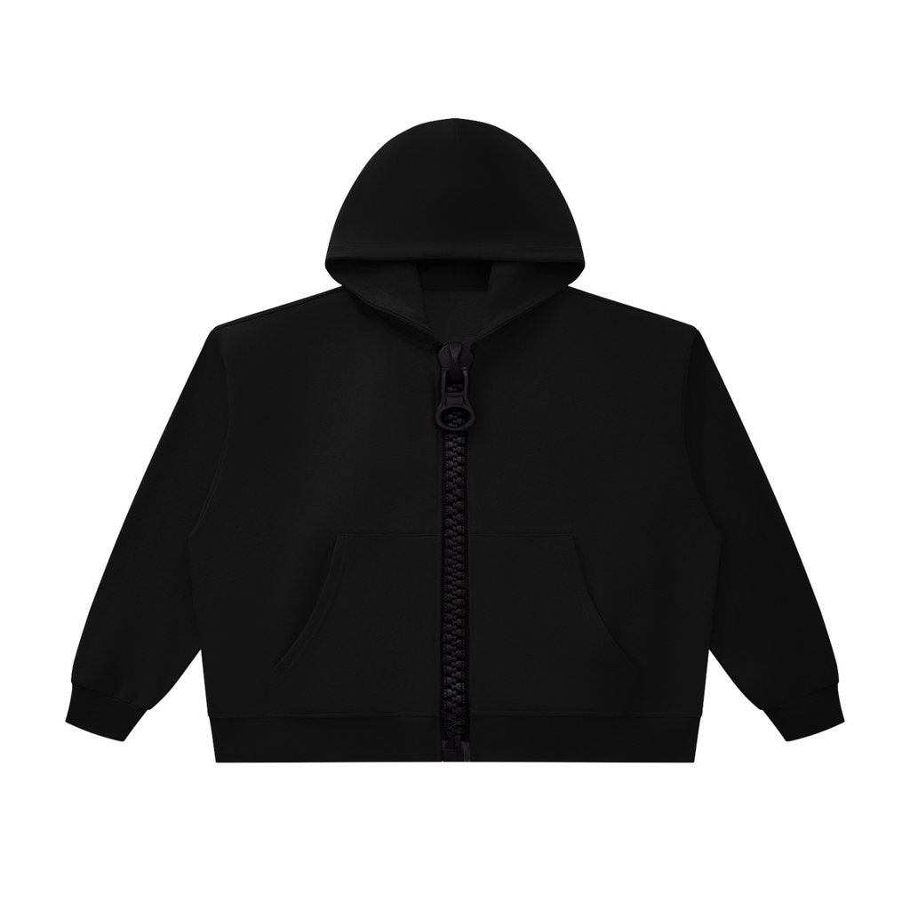 Unisex Oversized Chunky-Zip Boxy Hoodie
